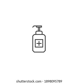 Hand sanitizer pump bottle. Vector icon template