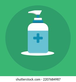 Ilustración vectorial del frasco de la bomba de saneamiento manual.