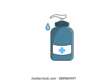 Hand sanitizer pump bottle, washing gel, alcohol gel. protection from virus