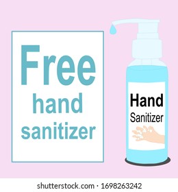hand sanitizer pumping bottle with text. personal hygienic. disease prevention. health care. hand disinfectant. illustration vector. 