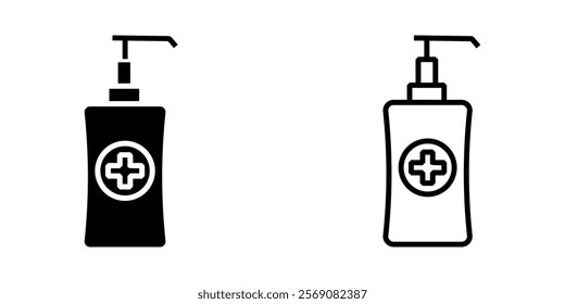 Hand sanitizer set icon on white background