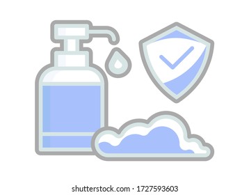 hand sanitizer with shield and foam