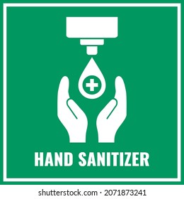 Hand Sanitizer Sign, Please Sanitise Your Hands Here, Green Hand Sanitizer Station Signage