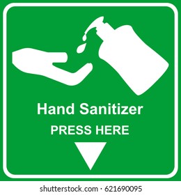 Hand sanitizer sign and symbol hygiene