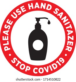 Hand Sanitizer Signage or wall Sticker for help reduce the risk of catching coronavirus Covid-19. Vector sign.