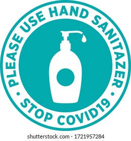Hand Sanitizer Signage or wall Sticker for help reduce the risk of catching coronavirus Covid-19. Vector wall sign.