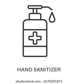 Icono de diseño de contorno de estilo simple desinfectante de manos