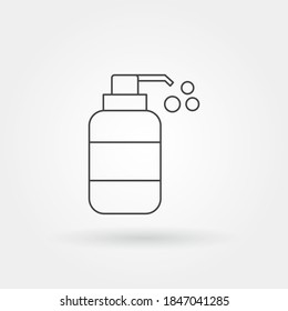 icono aislado de un solo sanitizador de mano con estilo de línea o contorno moderno