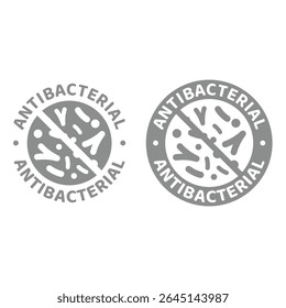 Hand sanitizer, soap or gel solution gel or dispenser. Antibacterial product vector label icon.