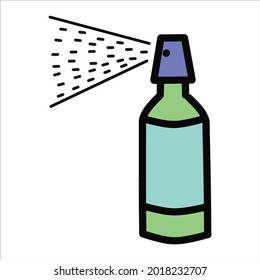 Hand sanitizer spray vector with color