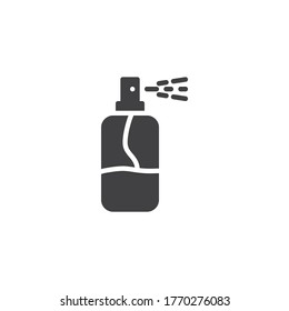 Hand sanitizer spray vector icon. filled flat sign for mobile concept and web design. antibacterial Sanitizer bottle glyph icon. Symbol, logo illustration. Vector graphics
