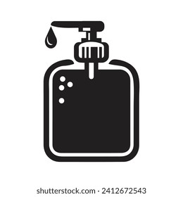 Hand sanitizer symbol. The isolated vector icon on a white backdrop