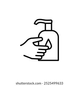 hand sanitizer thin outline icon vector design good for web or mobile app