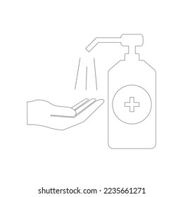 Hand sanitizer treatment vector illustration.