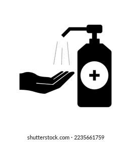 Hand sanitizer treatment vector illustration.