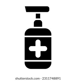 Hand Sanitizer Vector Glyph Icon For Personal And Commercial Use.
