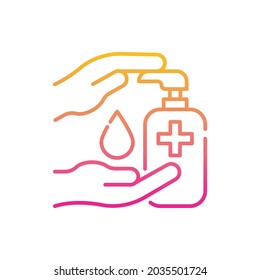 Hand sanitizer vector gradient icon style illustration. EPS 10 file