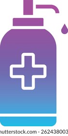 Hand Desinfektionsmittel, Vektorsymbol. Kann für Druck-, Mobil- und Web-Anwendungen verwendet werden.
