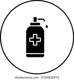 Icono de Vector de desinfectante de manos. Se puede utilizar para aplicaciones de impresión, móviles y de Web.
