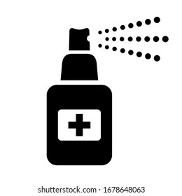 Hand sanitizer vector icon isolated on white background