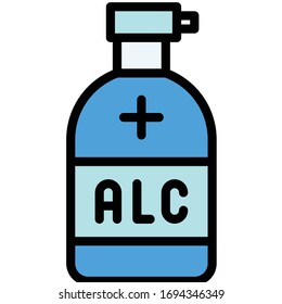 Hand sanitizer vector illustration, filled design icon