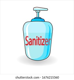 Hand sanitizer vector illustration.  Flat style isolated on white background. Disinfection.   Washing gel
