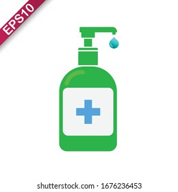 Hand sanitizer vector illustration in flat style isolated on white background