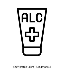 Hand sanitizer vector illustration, Hygiene line design icon 