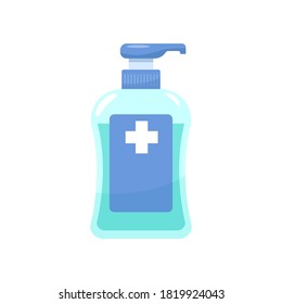 Ilustración vectorial de sanitizador manual aislada en fondo blanco 