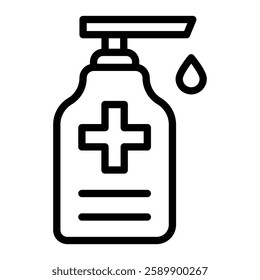 Hand Sanitizer Vector Line Icon Design For Personal And Commercial Use