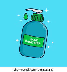 Hand Sanitizer Vector, Liquid Soap Vector Icon Illustration, Health And Medical Icon Concept, Flat Design Suitable for Poster, Banner, Sticker