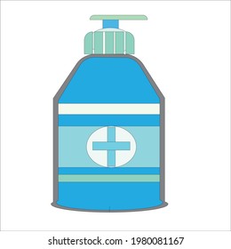 Hand sanitizer vector on white background. Hand sanitizer is essential to fight germs and diseases and the coronavirus pandemic.