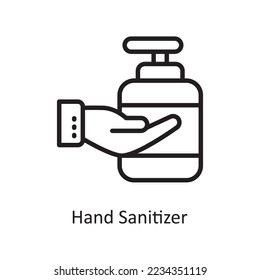 Ilustración de diseño del icono de contorno del vector del silenciador manual. Símbolo médico sobre archivo EPS 10 de fondo blanco