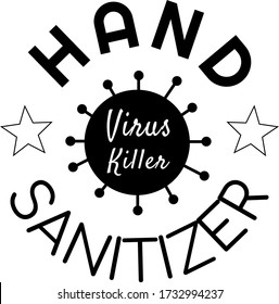 Hand Sanitizer Virus Killer Retro Label