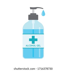 Hand sanitizer washing alcohol gel, Pump bottle, Isolated on white background, Vector design illustration
