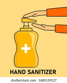 Hand sanitizers. Alcohol rub sanitizers kill most bacteria, fungi and stop some viruses such as coronavirus. Hygiene product. Sanitizer bottle and wall mounted container. Covid-19 spread prevention.

