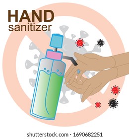 Hand sanitizers. Alcohol rub sanitizers kill most bacteria, fungi and stop some viruses such as coronavirus. Hygiene product. Sanitizer bottle. Covid-19 spread prevention.