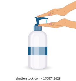 Hand sanitizers. Alcohol rub sanitizers kill most bacteria, fungi and stop some viruses such as coronavirus. Wash your hand with water and soap icon. Idea for covid-19 outbreak and preventions