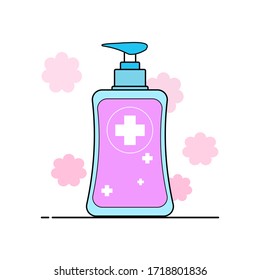 Hand sanitizers. Alcohol rub sanitizers kill most bacteria, Covid-19 spread prevention.