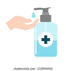 Hand sanitizers. Alcohol rub sanitizers kill most bacteria, fungi and stop some viruses such as coronavirus. Hygiene product. Sanitizer bottle and wall mounted container. Covid-19 spread prevention