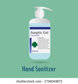 Hand sanitizers. Alcohol rub sanitizers kill most bacteria, fungi and stop some viruses such as coronavirus. Hygiene product. Covid-19 spread prevention. Vector illustration.