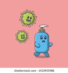 el virus de la corona persigue a los sanitizadores de mano