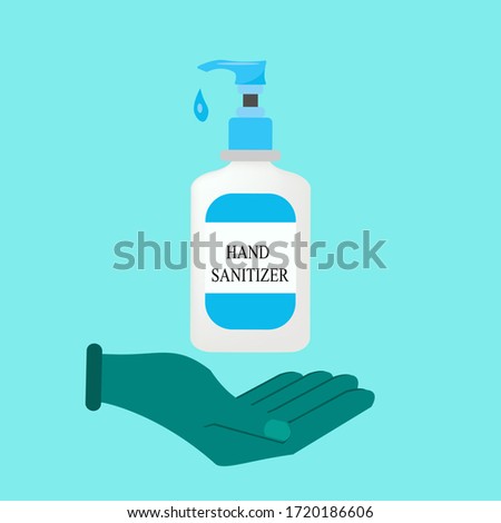 Hand sanitizers bottle,Vector illustration.Alcohol rub sanitizers kill most bacteria