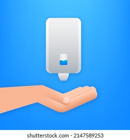 Hand sanitizers. Coronavirus prevention. Hygiene product. Hand wash. Vector stock illustration.
