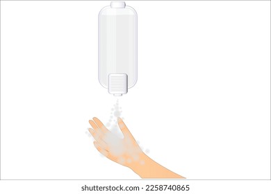 Hand sanitizing automatic spray in white background 