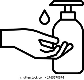 hand sanitizing line icon vector