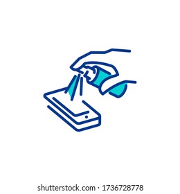 Manuelle Sanierung des Handy Icon Linear Line Color Editierbar