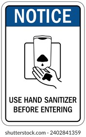 Hand sanitizing sign and labels