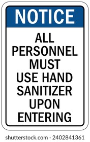 Hand sanitizing sign and labels