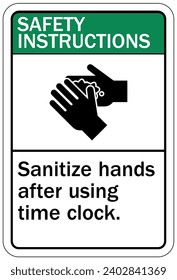 Hand sanitizing sign and labels